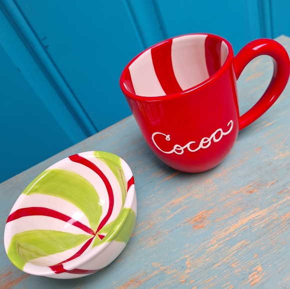 Mug & Peppermint Bowl Santas Cocoa Cup by Hallmark Holiday Christmas Candy Dish - Picture 7 of 12